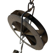 Brown - Image 9 - 78-Inch Metal Rain Chain with 6 Water Wheels & Weighted Bell, Rustic Brown Finish, Decorative Downspout