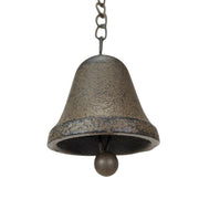 Brown - Image 10 - 78-Inch Metal Rain Chain with 6 Water Wheels & Weighted Bell, Rustic Brown Finish, Decorative Downspout