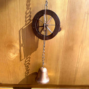 Copper - Image 6 - 78-Inch Metal Rain Chain with 6 Water Wheels & Weighted Bell, Bronze Finish, Decorative and Functional
