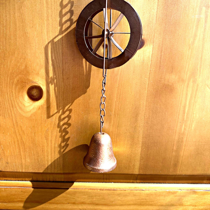 Copper - Image 6 - 78-Inch Metal Rain Chain with 6 Water Wheels & Weighted Bell, Bronze Finish, Decorative and Functional