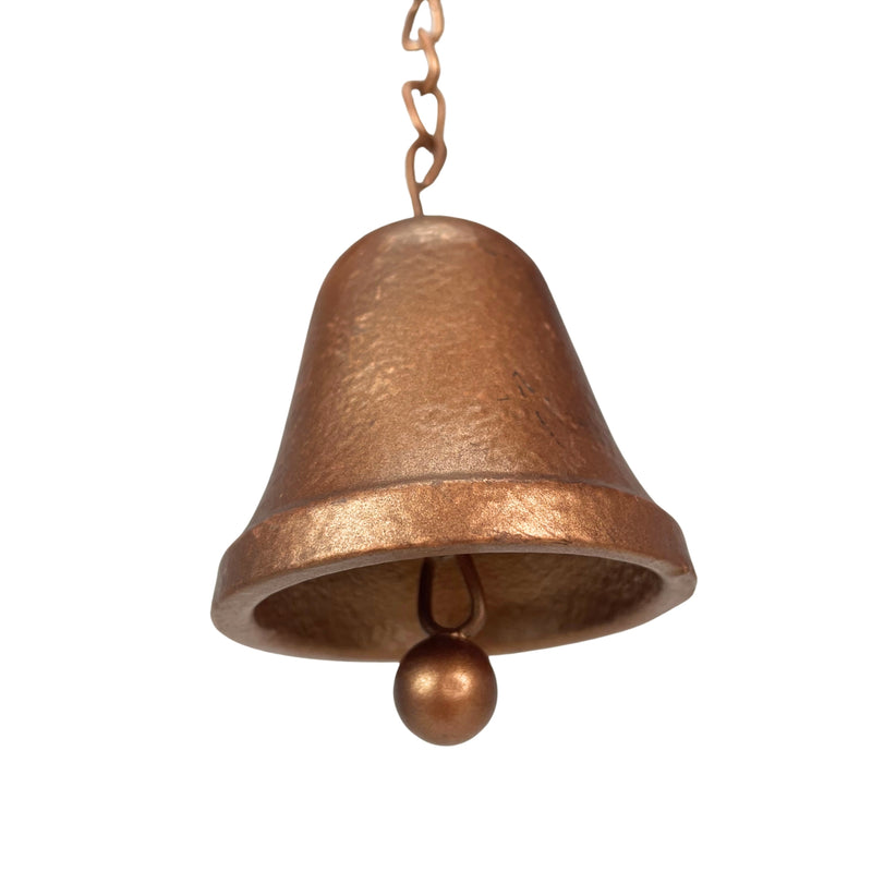 Copper - Image 10 - 78-Inch Metal Rain Chain with 6 Water Wheels & Weighted Bell, Bronze Finish, Decorative and Functional