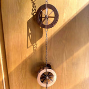 Copper - Image 5 - 78-Inch Metal Rain Chain with 6 Water Wheels & Weighted Bell, Bronze Finish, Decorative and Functional