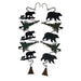 Set of 2 Rain Chains, 52-Inch Long with Alternating Black Bear and Tree Silhouettes, 4-Inch Diameter, Bell Accents,