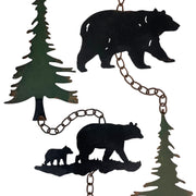 Green - Image 2 - Set of 2 Bear and Tree Rain Chains, 52 Inch Metal with Bells