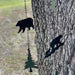 Set of 2 Rain Chains, 52-Inch Long with Alternating Black Bear and Tree Silhouettes, 4-Inch Diameter, Bell Accents,