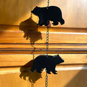 Black - Image 7 - Black Bear Rain Chain, 75 Inch Metal with 8 Bears and Bell