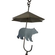 Brown - Image 3 - Rustic Black Bear & Umbrella Rain Chain - 75 inches Long Distressed Copper Finish, 10 Decorative 3D