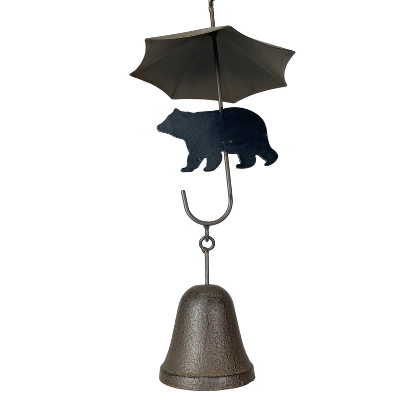 Brown - Image 9 - Rustic Black Bear & Umbrella Rain Chain - 75 inches Long Distressed Copper Finish, 10 Decorative 3D
