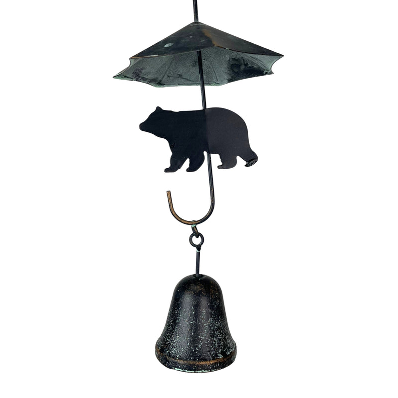 Black - Image 7 - Verdigris Umbrella & Black Bear Rain Chain - 75 inches Long with 10 3D Designs, Weighted Bell for Wind