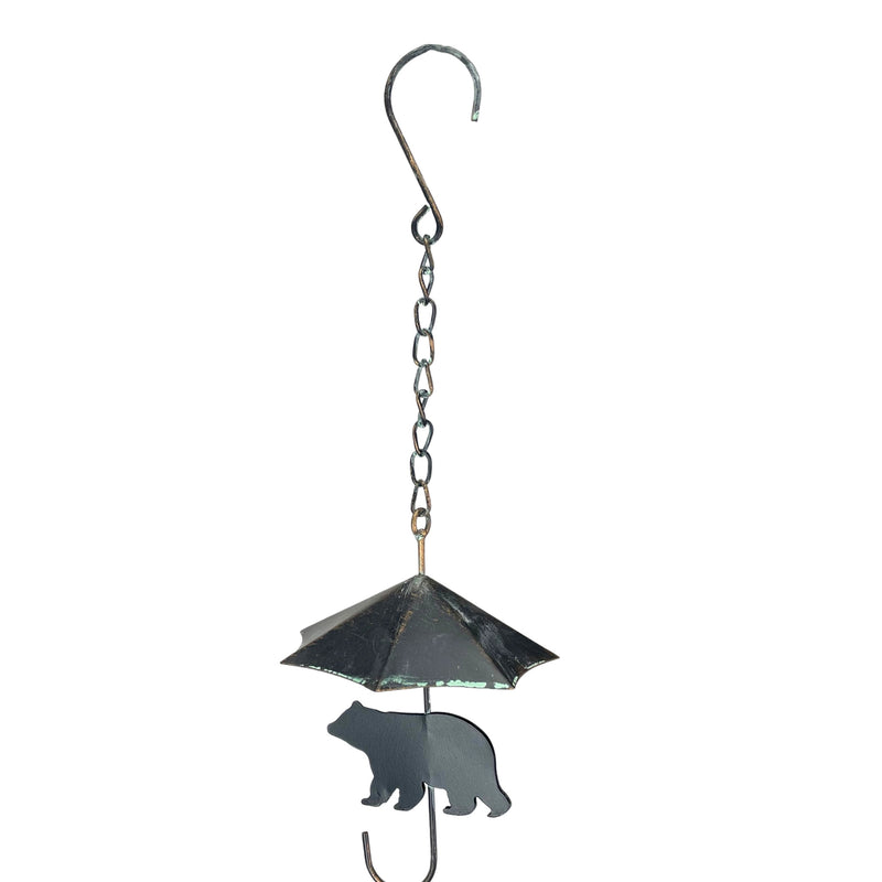 Black - Image 9 - Verdigris Umbrella & Black Bear Rain Chain - 75 inches Long with 10 3D Designs, Weighted Bell for Wind