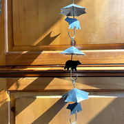 Black - Image 5 - Verdigris Umbrella & Black Bear Rain Chain - 75 inches Long with 10 3D Designs, Weighted Bell for Wind