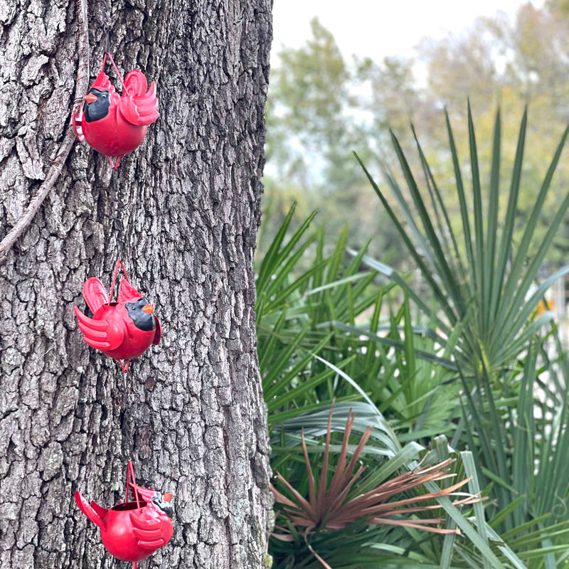 Bright Red - Image 4 - Red Cardinal Rain Chain, 85 Inch Metal with 7 Birds and Bell