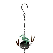 Green - Image 3 - Heron Rain Chain, 102 Inch Green Distressed Metal with Bottom Bell