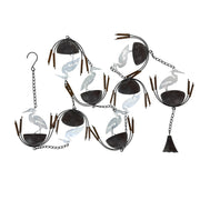 White - Image 8 - Heron Rain Chain, 102 Inch White Distressed Metal with Bottom Bell