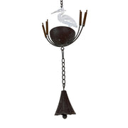 White - Image 2 - Heron Rain Chain, 102 Inch White Distressed Metal with Bottom Bell