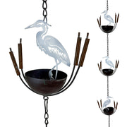 White - Image 1 - Heron Rain Chain, 102 Inch White Distressed Metal with Bottom Bell