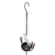 White - Image 3 - Heron Rain Chain, 102 Inch White Distressed Metal with Bottom Bell