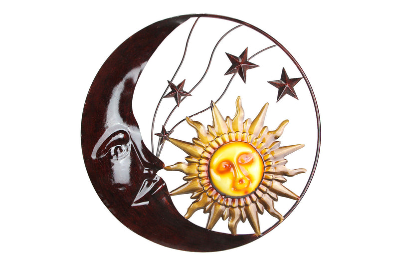 Celestial Metal Moon Sun and Stars Wall Art Hanging Image 1