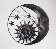 Celestial Metal Moon Sun and Stars Wall Art Hanging Image 3