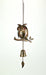 Enchanting Tin Owl Wind Chime with Mottled Finish: Decorative Metal Sculpture and Melodic Garden Accent, 15 Inches High -