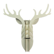 Paintable White Reindeer Head - DIY Wall Mounted Trophy Puzzle Sculpture - Crafted from Durable Materials - 22 Inches High -