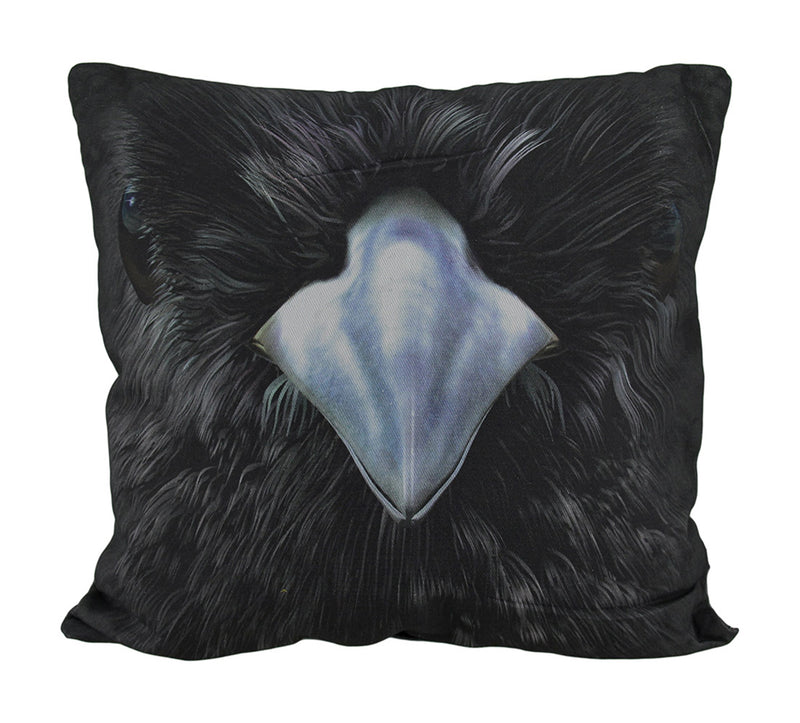 18 in. Black Raven Face Decorative Throw Pillow Image 1