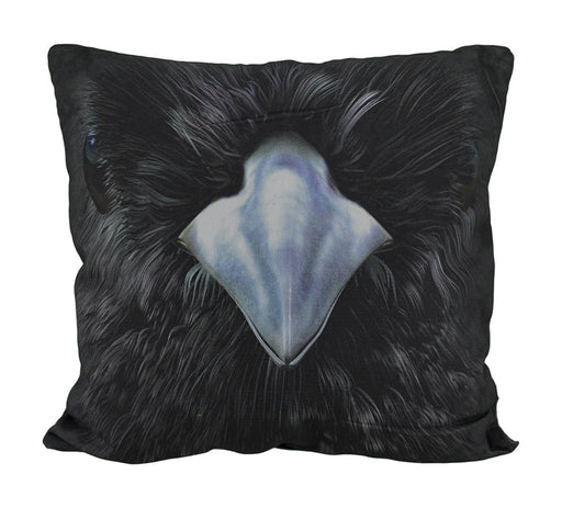 18 in. Black Raven Face Decorative Throw Pillow Image 1