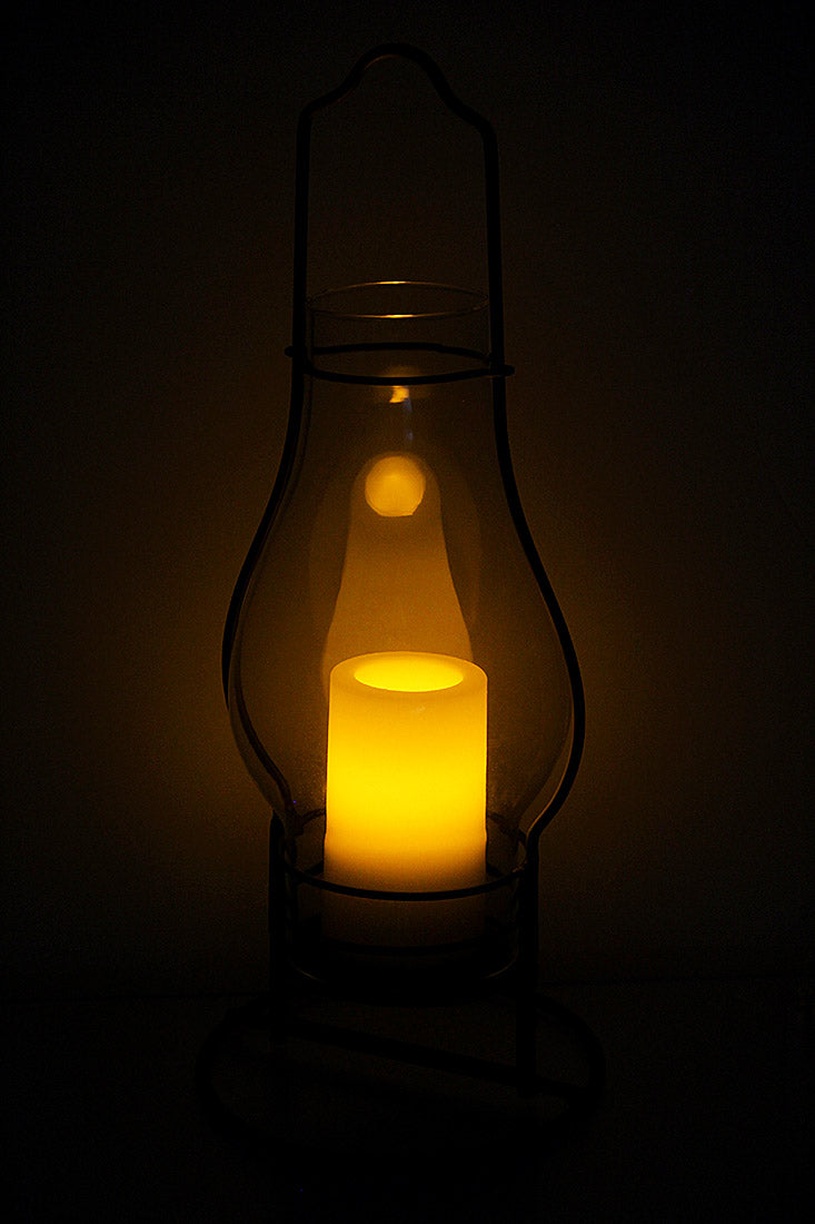 4 in 1 Glass Candle Lantern w/LED Flameless Candle Image 2