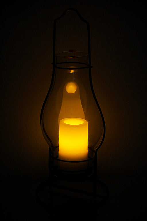 4 in 1 Glass Candle Lantern w/LED Flameless Candle Image 2