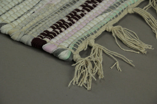 Multicolored Cotton Chindi Rag Fringed Throw Rug Image 2