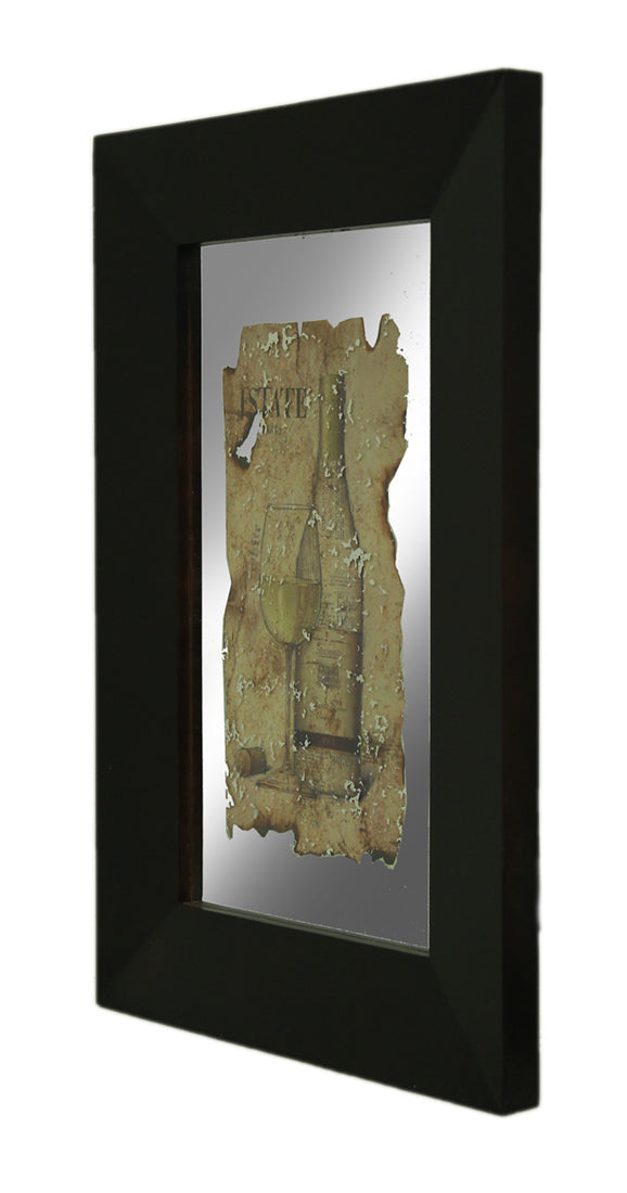 Black Frame 2 Piece Vintage Wine Wall Mirror Set Image 2