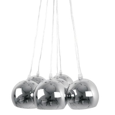 Chrome Finish 7 Globe Big Bundle Pendant Light Image 1