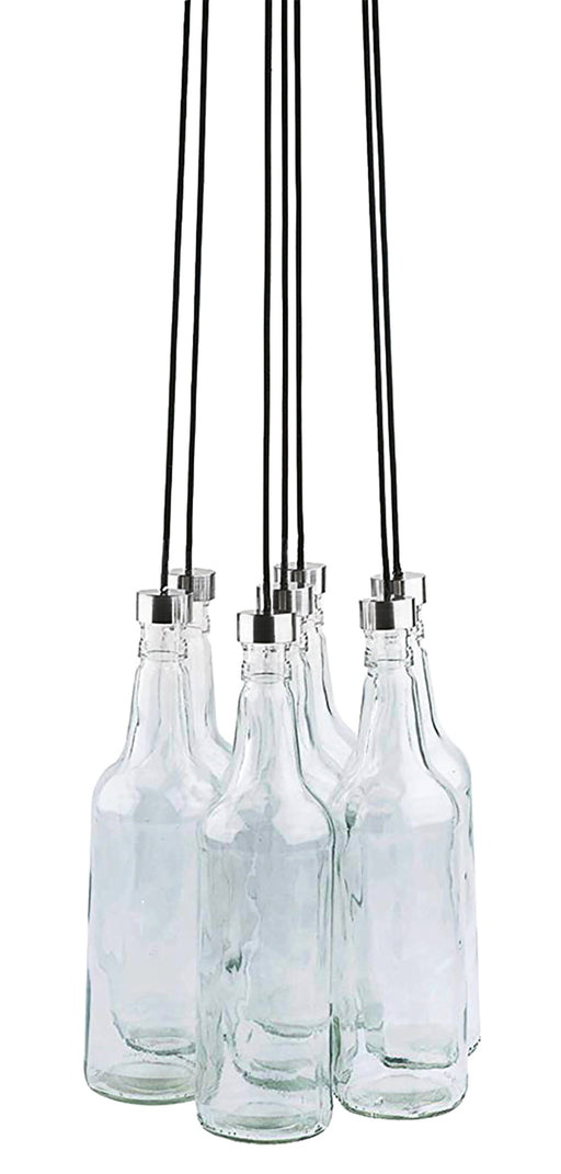 Leitmotiv BottLED Glass Bottle Hanging Pendant Lamp - Modern Mid-Century Décor Lighting Solution - 12 Inch Diameter -