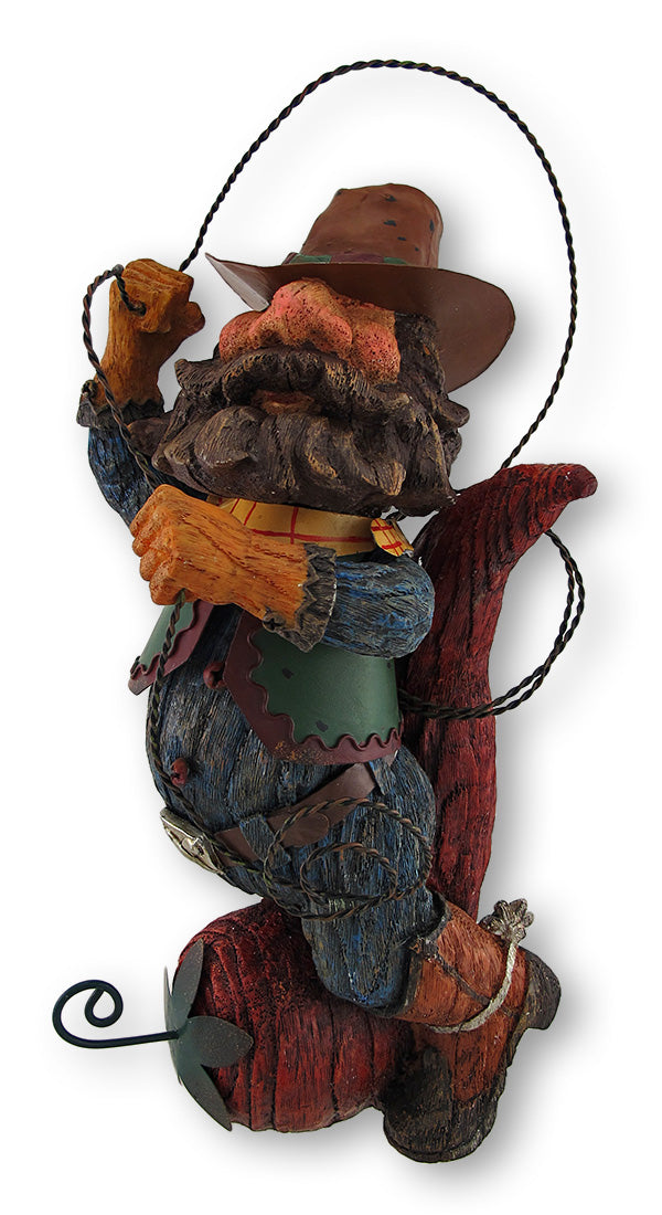 Whimsical Cowboy Riding Chili Pepper Twirling Lasso Statue Image 1