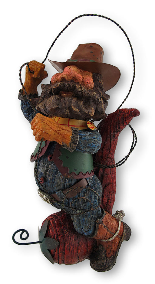 Whimsical Cowboy Riding Chili Pepper Twirling Lasso Statue Image 1