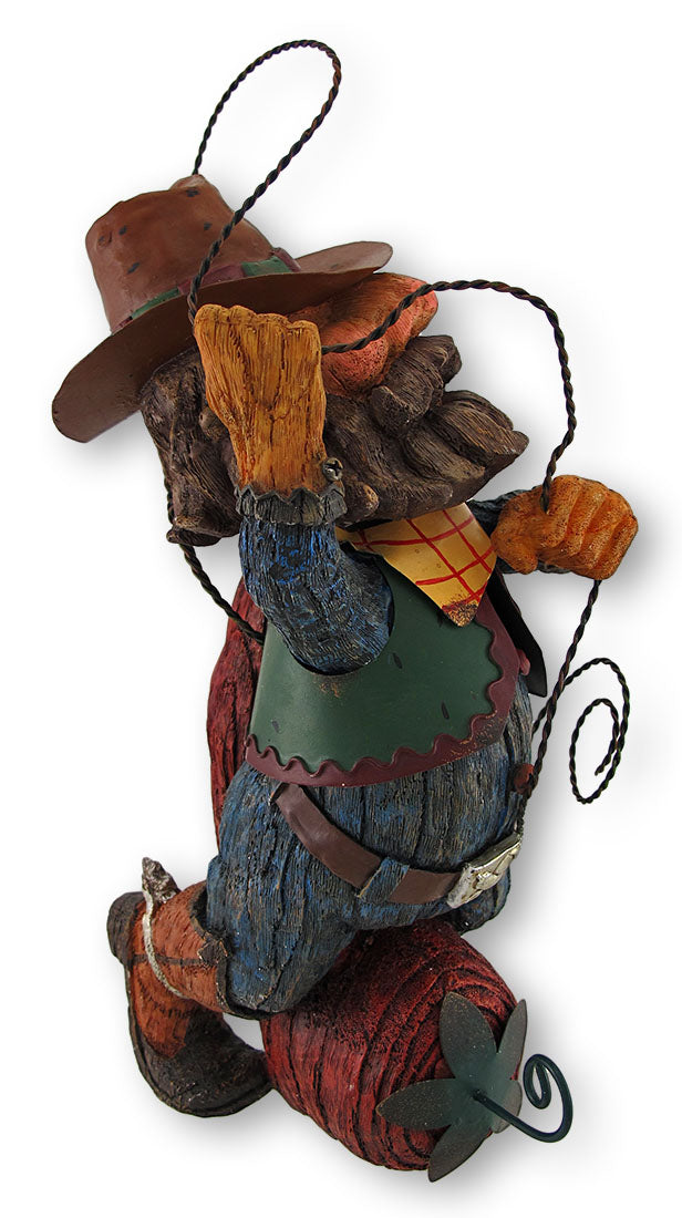 Whimsical Cowboy Riding Chili Pepper Twirling Lasso Statue Image 2