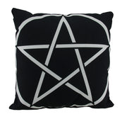 Black and White Pentacle Symbol 18 Inch Indoor / Outdoor Throw Pillow Image 1