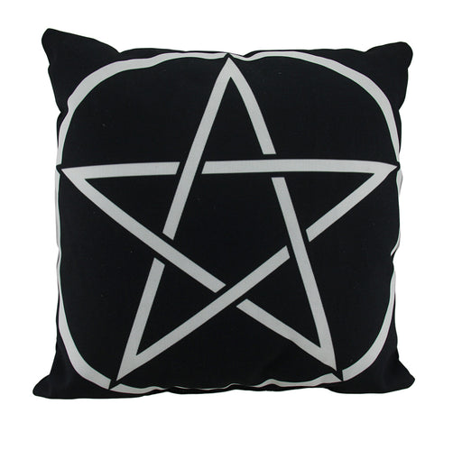 Black and White Pentacle Symbol 18 Inch Indoor / Outdoor Throw Pillow Image 1