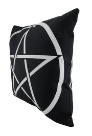 Black and White Pentacle Symbol 18 Inch Indoor / Outdoor Throw Pillow Image 2