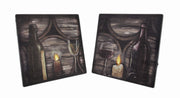 Set of 2 Wine By Candlelight Theme LED Lighted Canvas Wall Prints Image 1