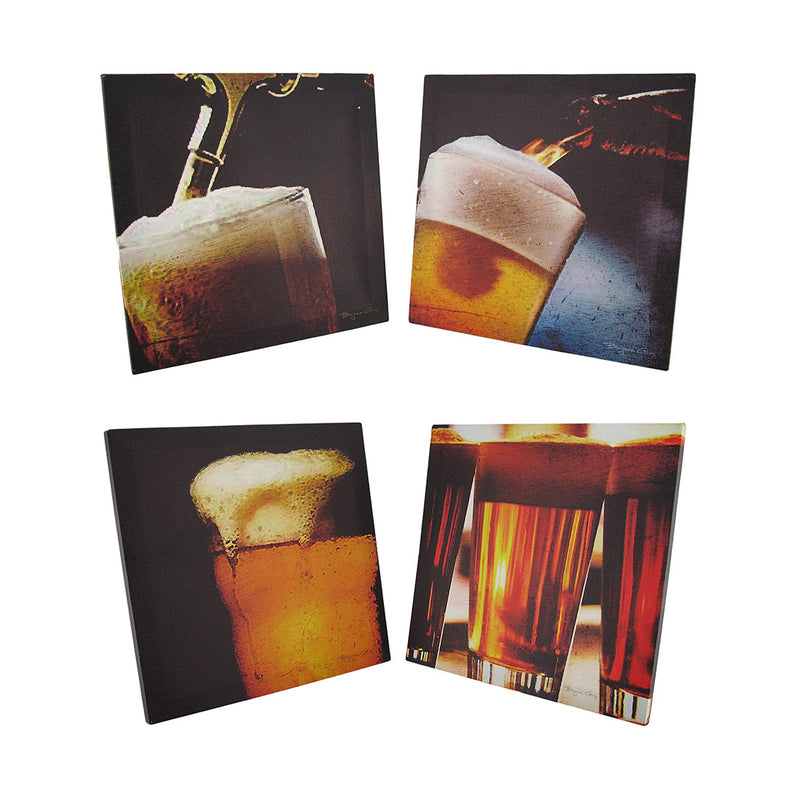 Set of 4 Art Of Beer Printed Canvas Wall Hangings Image 1