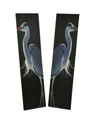 42 in. Twin Herons Black and White Canvas Print Set Image 1