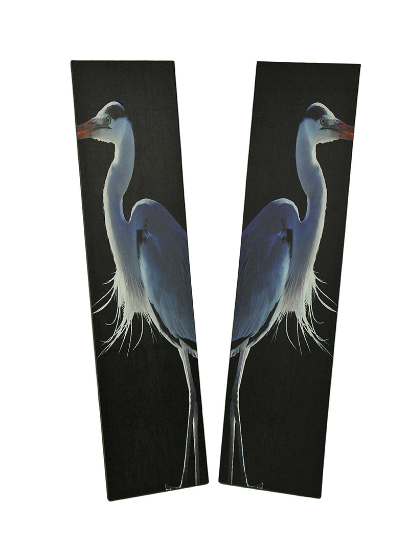 42 in. Twin Herons Black and White Canvas Print Set Image 1