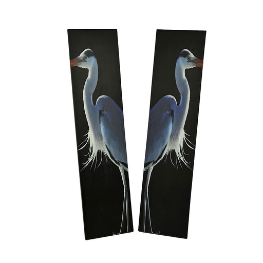 42 in. Twin Herons Black and White Canvas Print Set Image 1