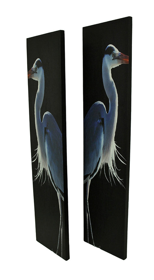 42 in. Twin Herons Black and White Canvas Print Set Image 2