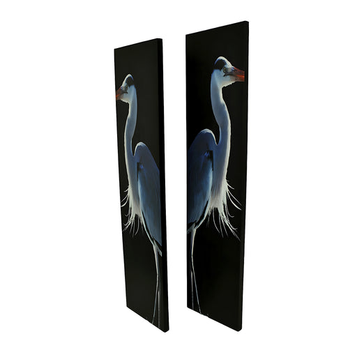 42 in. Twin Herons Black and White Canvas Print Set Image 2