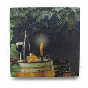 Wine By Candle Light Lighted LED Canvas Wall Hanging Image 1
