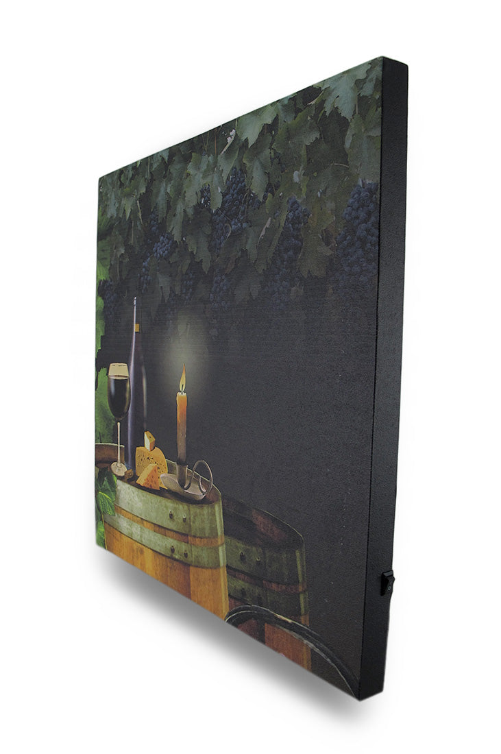 Wine By Candle Light Lighted LED Canvas Wall Hanging Image 2