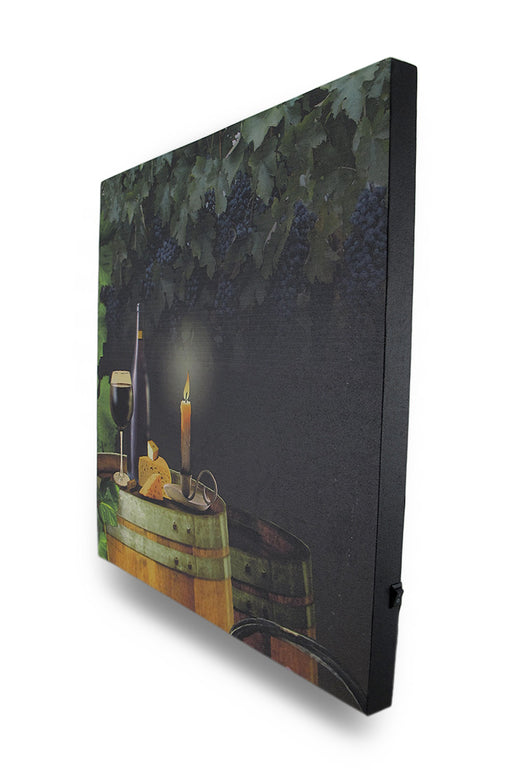 Wine By Candle Light Lighted LED Canvas Wall Hanging Image 2