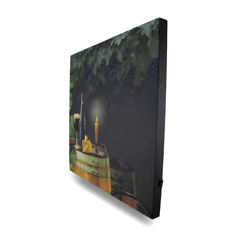 Wine By Candle Light Lighted LED Canvas Wall Hanging Image 2